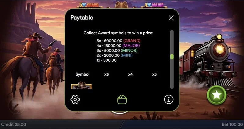 Gold Train Heist - Wild activat cu un multiplicator în linie